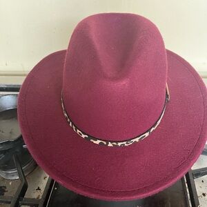 Elegant Burgundy Fedora Hat